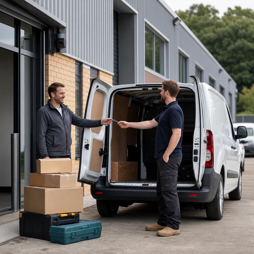 Hire vehicle on a route through Botley in Hampshire